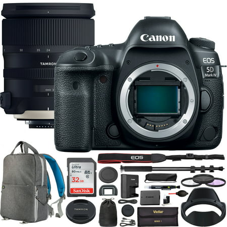Canon EOS 5D Mark IV Digital SLR Camera Body With Tamron SP 24-70mm f/2.8 Di VC USD G2 Lens AFA032C-700 with 82mm Deluxe Filter Kit and Deco Gear Photography Backpack Pro