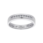 Personalized Sterling Silver CZ Wedding Band