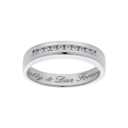 Personalized Sterling Silver CZ Wedding Band