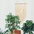 thumbnail image 5 of LYCAQL Macrame Woven Wall Hanging Boho Geometric Woven Tapestry Beige Cotton Handmade Bohemian Art Decor with Tassel Craft Ornament for Bedroom Living Room Apartment Nursery (Beige), 5 of 7