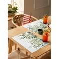 thumbnail image 3 of Elegant Spring Leaf Plant Placemats Set of 4 Washable Table Mats for Kitchen Dining Table, Heat-Resistant Cotton Linen Place Mats for Indoor Outdoor Parties Holiday Decoration, Green Gold, 3 of 6
