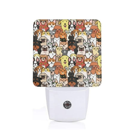 

Naloa Cats & Dogs Group Night Lights Plug into Wall Dusk to Dawn Sensor Warm White Led Night Light 0.5W Nightlight suit for Adults Bedroom Bathroom Hallway Kitchen