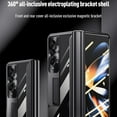 thumbnail image 5 of SaniMore Case for Samsung Galaxy Z Fold 4 7.6" 2022, Crystal-clear Rugged PC Backplane Magnetic Bracket Explosion Screen Protector 360° All-inclusive Hinge Protection Case for Galaxy Z Fold 4,Rosegold, 5 of 15