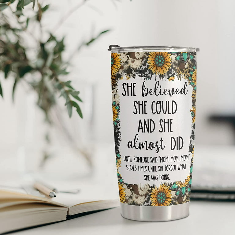 Mom Life Gifts for Women - Stainless Steel Mom Tumbler Cup 20oz - Leopard  Sunflower Travel Mug - Funny Birthday Gifts for Mom Women Wife & Mothers  Day