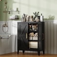 thumbnail image 6 of JHYKFG 32"Metal Pantry Storage Cabinet,Freestanding Sideboard with 2 Adjustable Shelves for Small Spaces, Living Room, Hallway, Dining Room,Black, 6 of 13