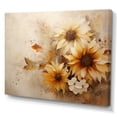 thumbnail image 2 of Designart "Beige Sunflower Bloom Minimalism" Sunflowers Canvas Wall Art, 2 of 7