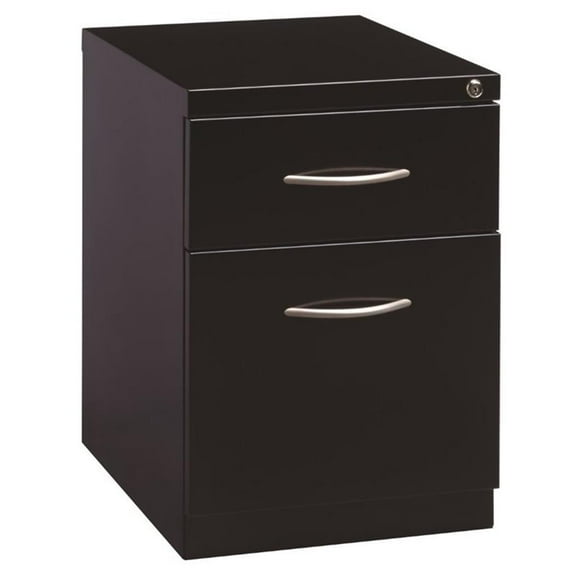 Scranton & Co 20" 2-Drawer Modern Metal Mobile Pedestal Filing Cabinet in Black