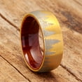 thumbnail image 2 of Metal Masters Mens Pine tree Tungsten Carbide Ring Whiskey Barrel Oakwood Wedding Band Goldtone 8mm, 2 of 5