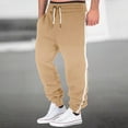 thumbnail image 2 of sususu Mens Sweatpants With Pockets,Men's Casual Pants Slim Fit Design For Everyday Wear Comfortable Stretch Fabric Versatile Fall Winter Style Easy Outerwear Pairing,Khaki,XXXL, 2 of 5