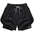 thumbnail image 5 of Guluxicc Women's 2 in 1 Running Shorts for Gym Yoga Workout Athletic Shorts Drawstring High Waisted Shorts with Liner, 5 of 9