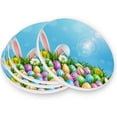 thumbnail image 3 of Coolnut Easter Colorful Eggs Cute Bunny Coasters for Drinks Set of 2, Absorbent Ceramic Drink Coaster with Cork Base for Wooden Coffee Table, Cool Housewarming Gift for Home Decor Gifts, 3 of 6
