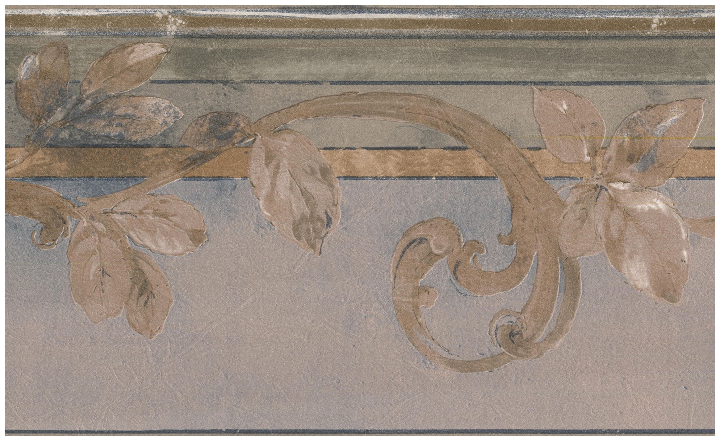 Wall Border Decorative Vines over Molding Traditional Wallpaper