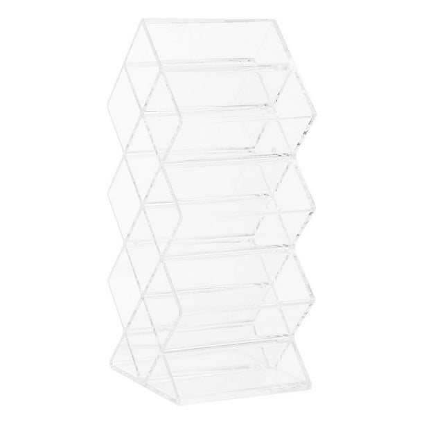 Clear Acrylic Lipstick Organizer with Compartments for Lipsticks, Balms & Compacts – Desktop Makeup Storage for Dressing Tables & Vanity Areas