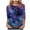 Dark Gray, variant on Womens Spring Summer Tops Galaxy Print Starry Sky 3/4 Sleeve Crew Neck Loose Fit Casual Blouses