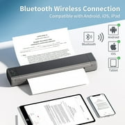 Phomemo M08F Portable Printer Wireless Thermal Printer for Travel, Support 8.5 X 11 & A4 Thermal Paper, Bluetooth Inkless Printer Compatible with Android iOS Phone & Laptop (Gray)