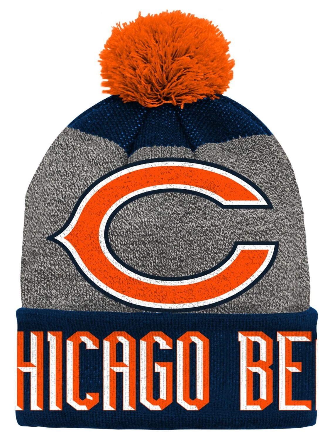 Chicago Bears Youth NFL "Ultimate" Cuffed Knit Hat w Pom by Outerstuff