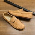 thumbnail image 5 of Men's Casual Loafers Slip On Leather Shoes Comfortable Lightweight Driving Shoes Male Moccasins Classic Penny Loafer Flats Boat Shoes Outdoor Walking Shoes, 5 of 17