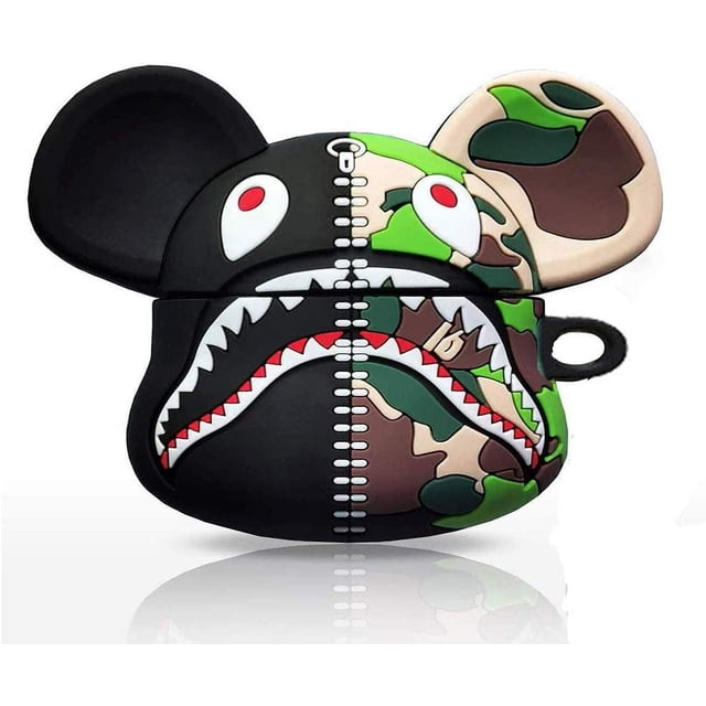 Compatible con Airpods Pro Case Cute, diseño de dibujos animados 3D de silicona para Airpods Pro Case para niños/niñas/adolescentes (lindo tiburón)