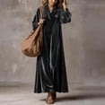 thumbnail image 4 of Jowdiw Velvet Dress for Women Plus Size Long Sleeve Cowl Neck Loose A Line Maxi, 4 of 6