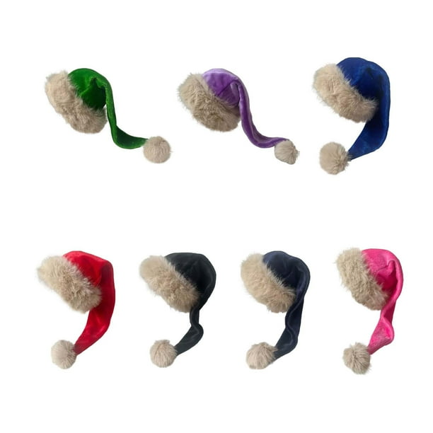Sombrero Grueso Gorro de Papá Noel grande y grueso, talla única, ideal para fiestas navideñas y eventos festivos. Color negro. 1 unidad. Rkxzt
