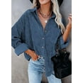 thumbnail image 1 of EIMELI Chemise en Velours Côtelé à Manches Longues pour Femmes Veste Surdimensionnée, 1 of 3