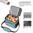 thumbnail image 4 of Dinosaur and Silhouette Blue Pattern Insulated Lunch Box for Women Men, Medium Leakproof Cooler Bag with Adjustable Strap, 10"x6.7"x8", 4 of 6