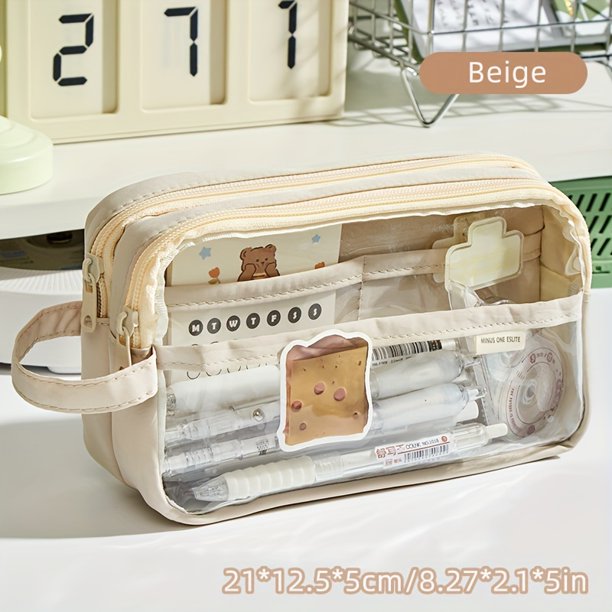 Bolsa Para Bolígrafos, Bolsa De Papelería, Estuche Para Lápices, Estuche Para Lápices De Gran Capacidad, Estuche Para Lápices De Mano, Estuche Para Artículos De Papelería, Cosmético, Regalo Portátil,
