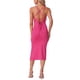 thumbnail image 3 of Vestido de tirantes spaghetti INSPIRE CHIC para mujer, vestido de cóctel sin mangas, ajustado con abertura, talla XL, color rosa intenso, 3 of 6