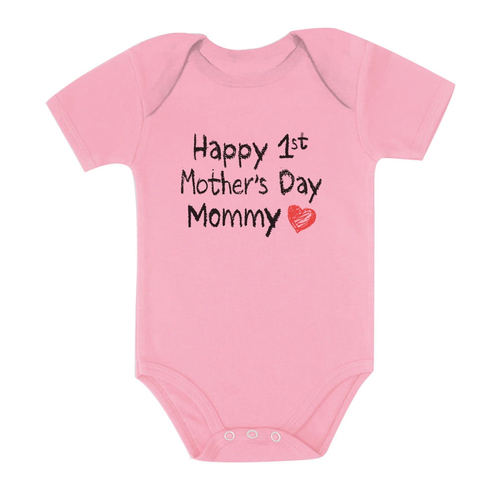 Happy First Mothers Day Bodysuits for Newborn Infant Boys Cotton Clothes,Baby First Happy Day Gifts