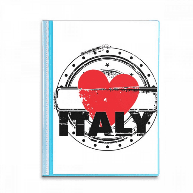 I Love Italy Word Love Heart Circle Shape Book Sheet Protectors Portfolio Binder Folder