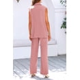 thumbnail image 4 of Conjunto PRETTYGARDEN Chaleco sin Mangas Pantalones Palazzo Rosa Claro S, 4 of 8