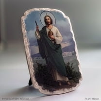 Saint Jude Thaddeus Resin Plaque – 7.5" x 5" Stand-Alone Catholic Home Decorative Figurine