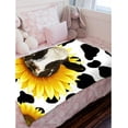 thumbnail image 2 of Yibo Light Pink Cow Print Blanket Flannel Soft and Comfortable Anti-static Bed Sofa Blanket, 2 of 7