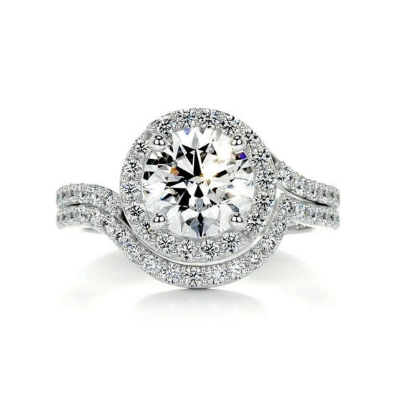 1.10 CTW Round Brilliant Cut Bridal Set Wedding Ring 925 Silver
