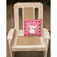 thumbnail image 2 of Hearts Love and Valentine's Day Dog Portrait Fabric Decorative Pillow, 2 of 4
