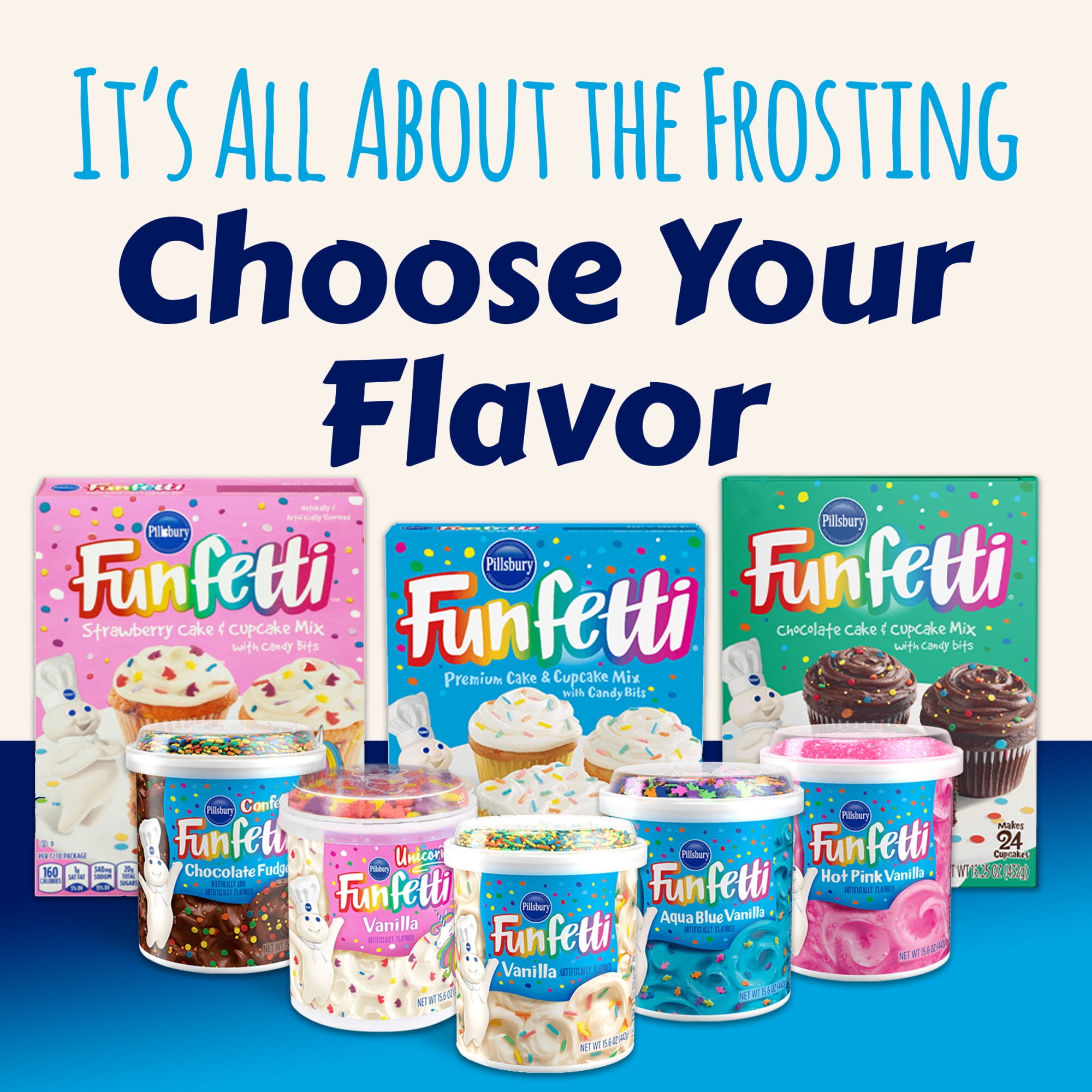 Pillsbury Funfetti Vanilla Frosting, 15.6 oz Tub
