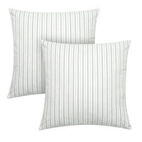 Better Homes & Gardens Feather Filled Woven Dashed Stripe Decorative Throw Pillows, 20"x20", Taupe, 2 Pack
