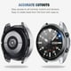 thumbnail image 4 of [Paquete de 2+2] Compatible con Samsung Galaxy Watch 3 45 mm Protector de pantalla y estuche, 2 paquetes de película protectora de vidrio templado y 2 paquetes de accesorios de cubierta de reloj de, 4 of 7