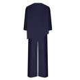 thumbnail image 5 of Womens Plus Size Lounge Set Cotton Linen 2 Piece Outfits Long Sleeve Top and Wide Leg Pant Sets, 5 of 8