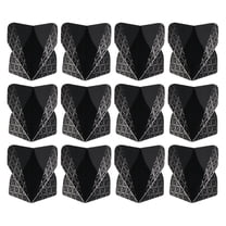 Uxcell Dart Flights, 12 Pack PET Standard Darts Accessories Geometric Style, Black, Gray