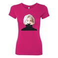 thumbnail image 2 of Wild Bobby, Hip Marilyn Monroe Portrait Classic Beauty Pose, Famous People, Women Slim Fit Junior Tee, Raspberry, Small, 2 of 4