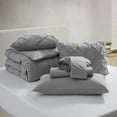 thumbnail image 2 of LammaLoe Twin XL Comforter Sets, 5 Piece Bed In A Bag Pintuck Bedding Sets, Grey, 2 of 5