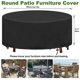 thumbnail image 4 of Garden Table Cover Round Waterproof Anti-UV Oxford Heavy Duty Protective Cover Garden 190X80CM, 4 of 4