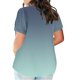 thumbnail image 3 of Plus Tamaño de las Mujeres Blusas, Cuello en V Casual Suelto Manga Corta Superior, Impresión Blusa Poliéster Spandex, 3 of 8