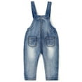 thumbnail image 2 of KIDSCOOL SPACE Baby & Little Boys/Girls Blue Denim Dungaree,Jean Overalls,Blue,12-18 Months, 2 of 6