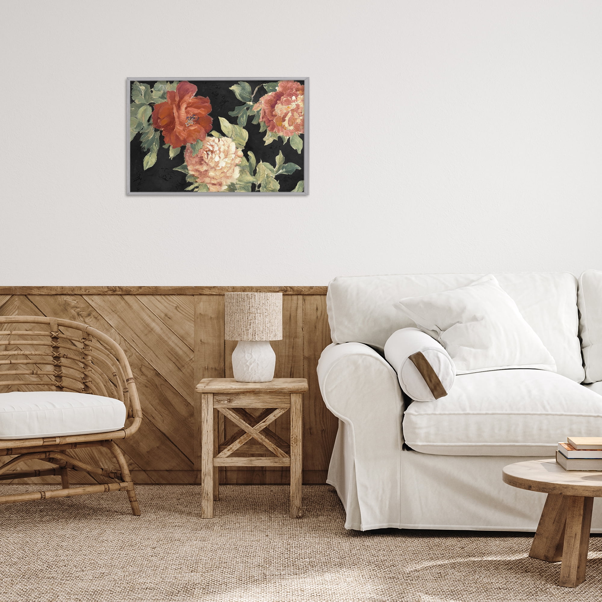 Stupell Industries Beauty of the Red Blossom Gray Framed Giclee Art, design by Lanie Loreth