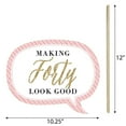 thumbnail image 5 of Big Dot of Happiness Funny Chic 40th Birthday - Pink, Black and Gold - Birthday Party Photo Booth Props Kit - 10 Piece, 5 of 5