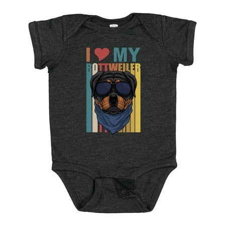 

Inktastic I Love My Rottweiler Dog Gift Baby Boy or Baby Girl Bodysuit
