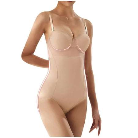 

Women Bodysuit Bra Underwear Fashion Solid Color Chest Cushion Sling Bustier Mini Jumpsuit Tummy Control Shapewear