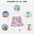 thumbnail image 6 of Kids' Beach Pants Comfortable Swim Trunks Lavender and Pink Flowers Shorts for Pool Vacation and Lounge Wear 2T, 6 of 8